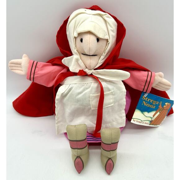 Vintage 1975 Strega Nona Plush Doll Tomie de Paola Grandmother Witch w/ Tag - Picture 3 of 11